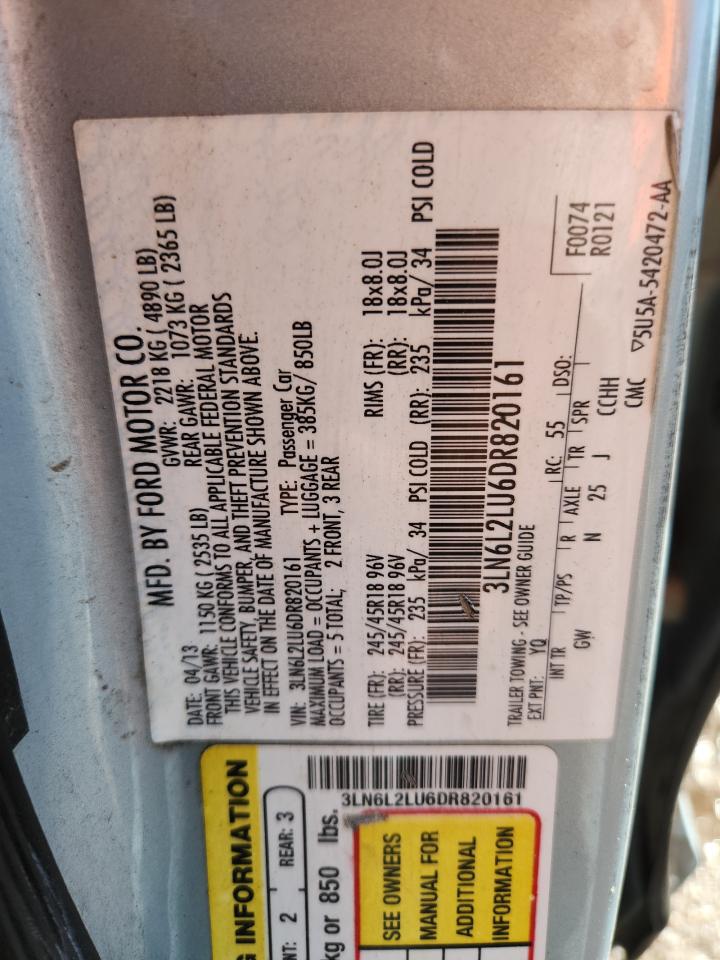 2013 Lincoln Mkz Hybrid VIN: 3LN6L2LU6DR820161 Lot: 84012075