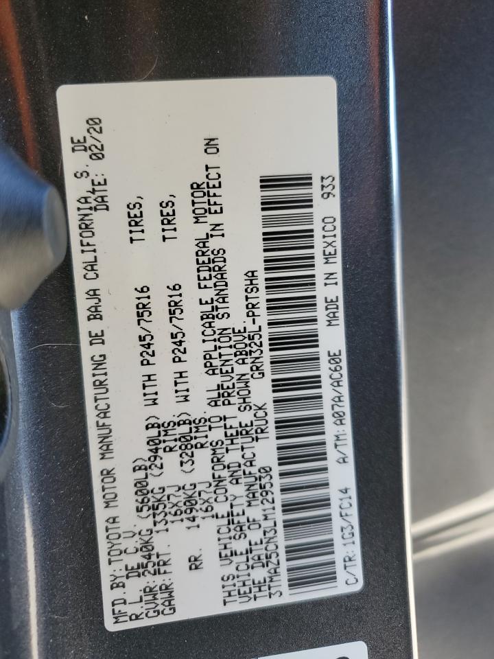 2020 Toyota Tacoma Double Cab VIN: 3TMAZ5CN3LM129530 Lot: 82764995