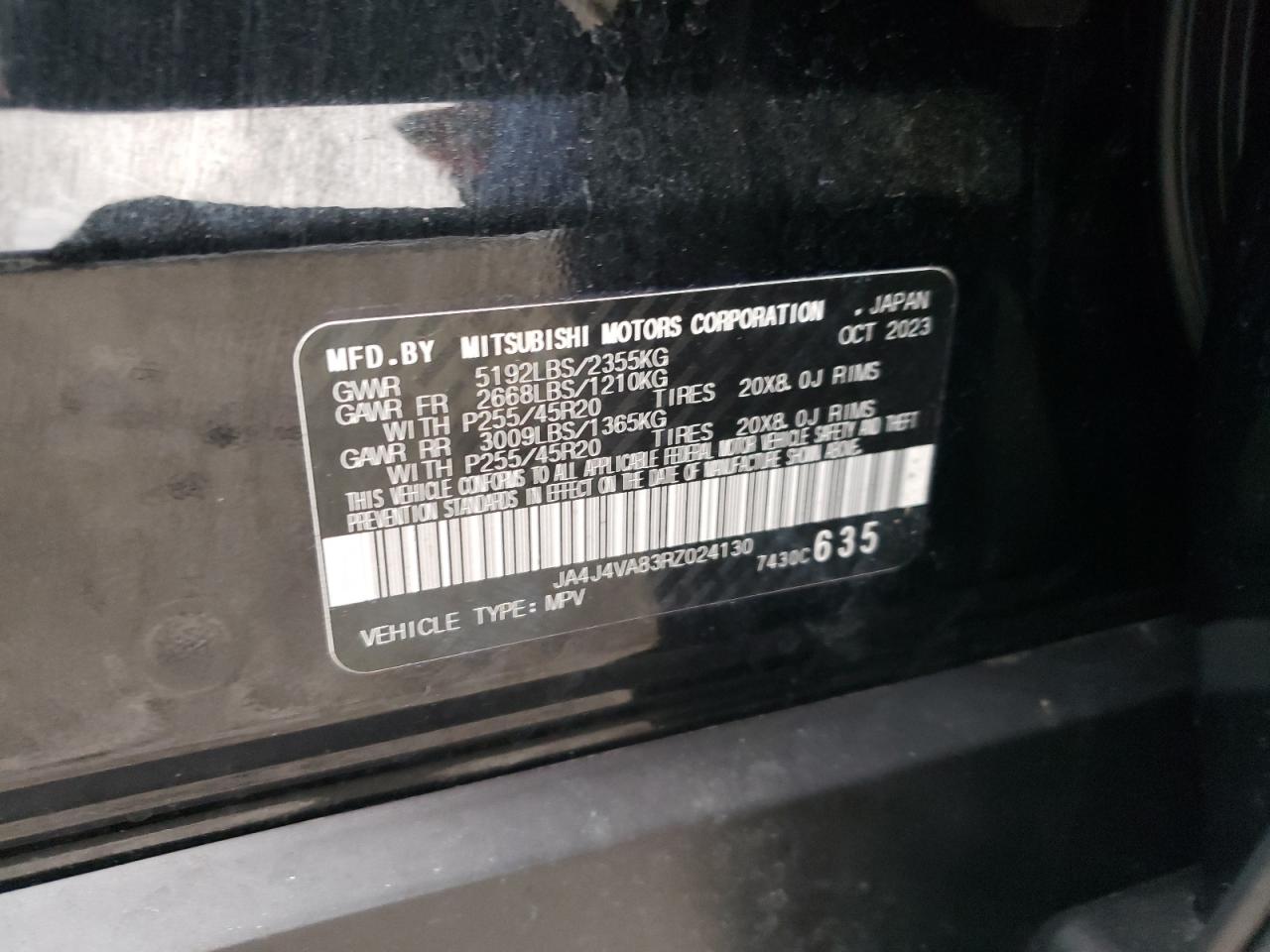 2024 Mitsubishi Outlander Se VIN: JA4J4VA83RZ024130 Lot: 90084865