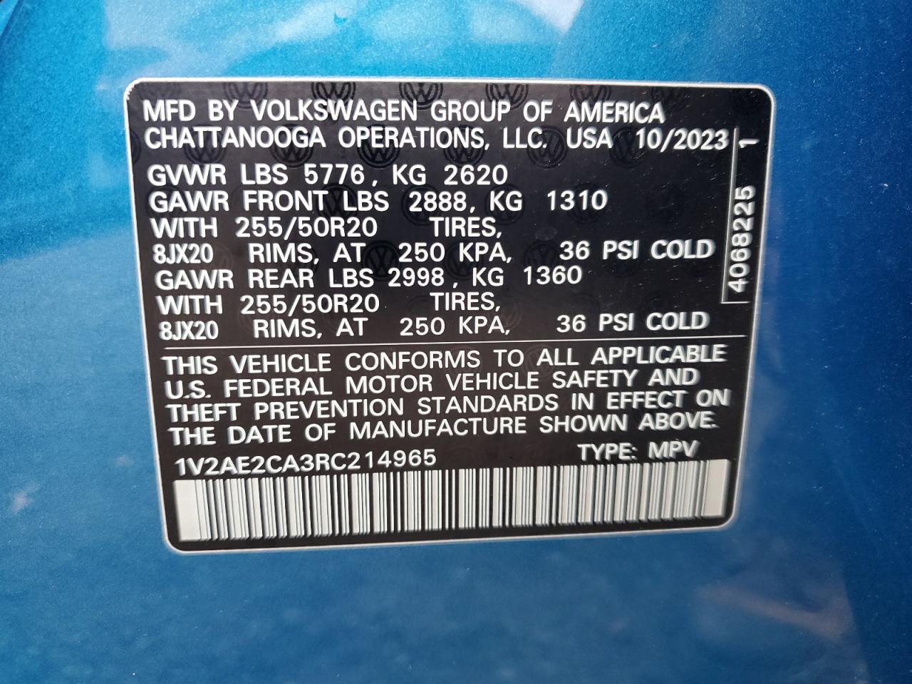 2024 Volkswagen Atlas Cross Sport Sel R-Line VIN: 1V2AE2CA3RC214965 Lot: 85584055