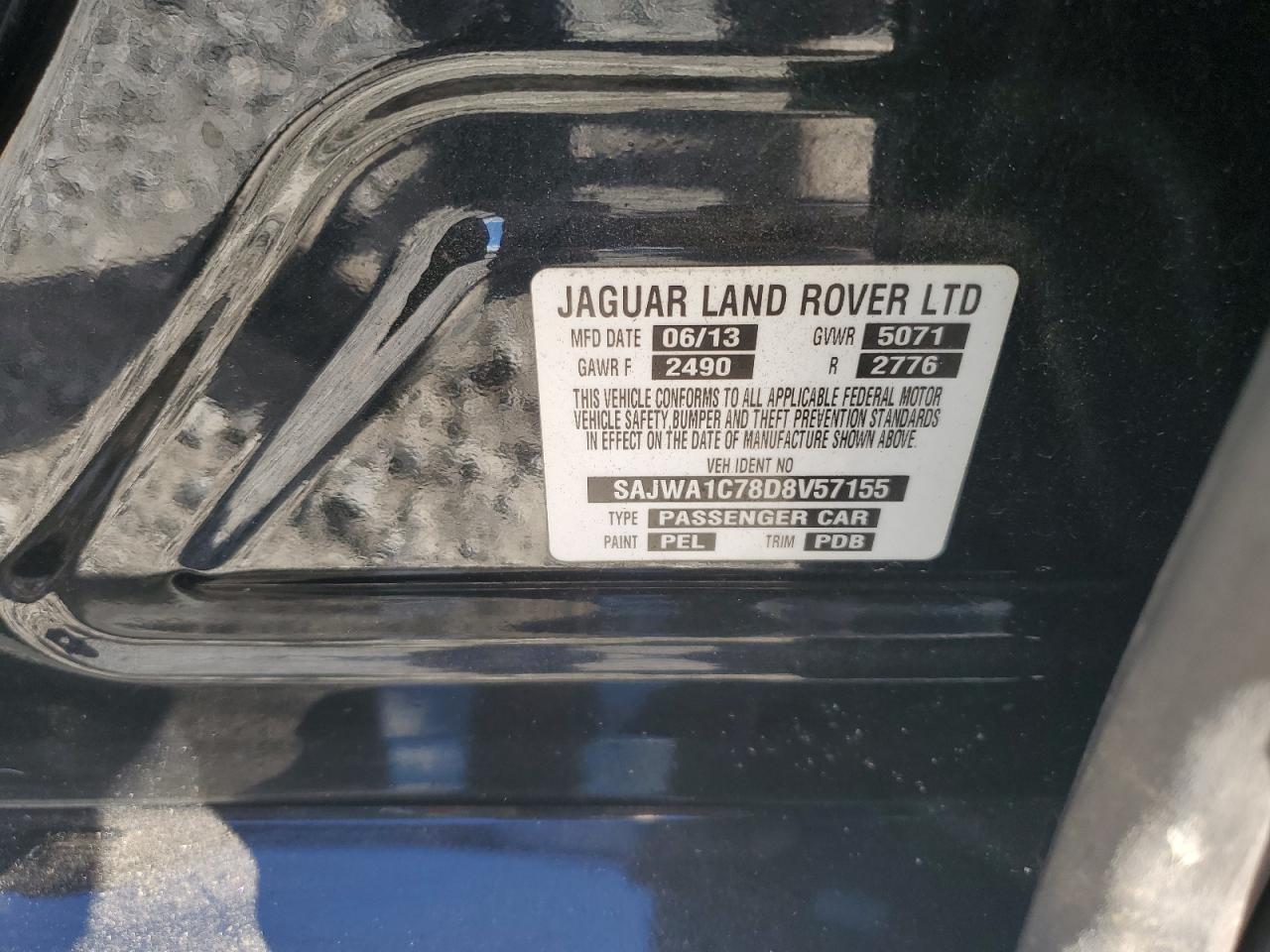 2013 Jaguar Xj VIN: SAJWA1C78D8V57155 Lot: 86630925