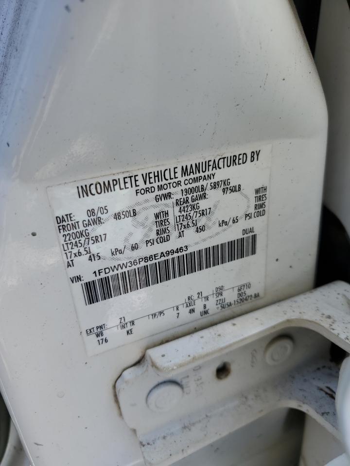 2006 Ford F350 Super Duty VIN: 1FDWW36P86EA99463 Lot: 81862615