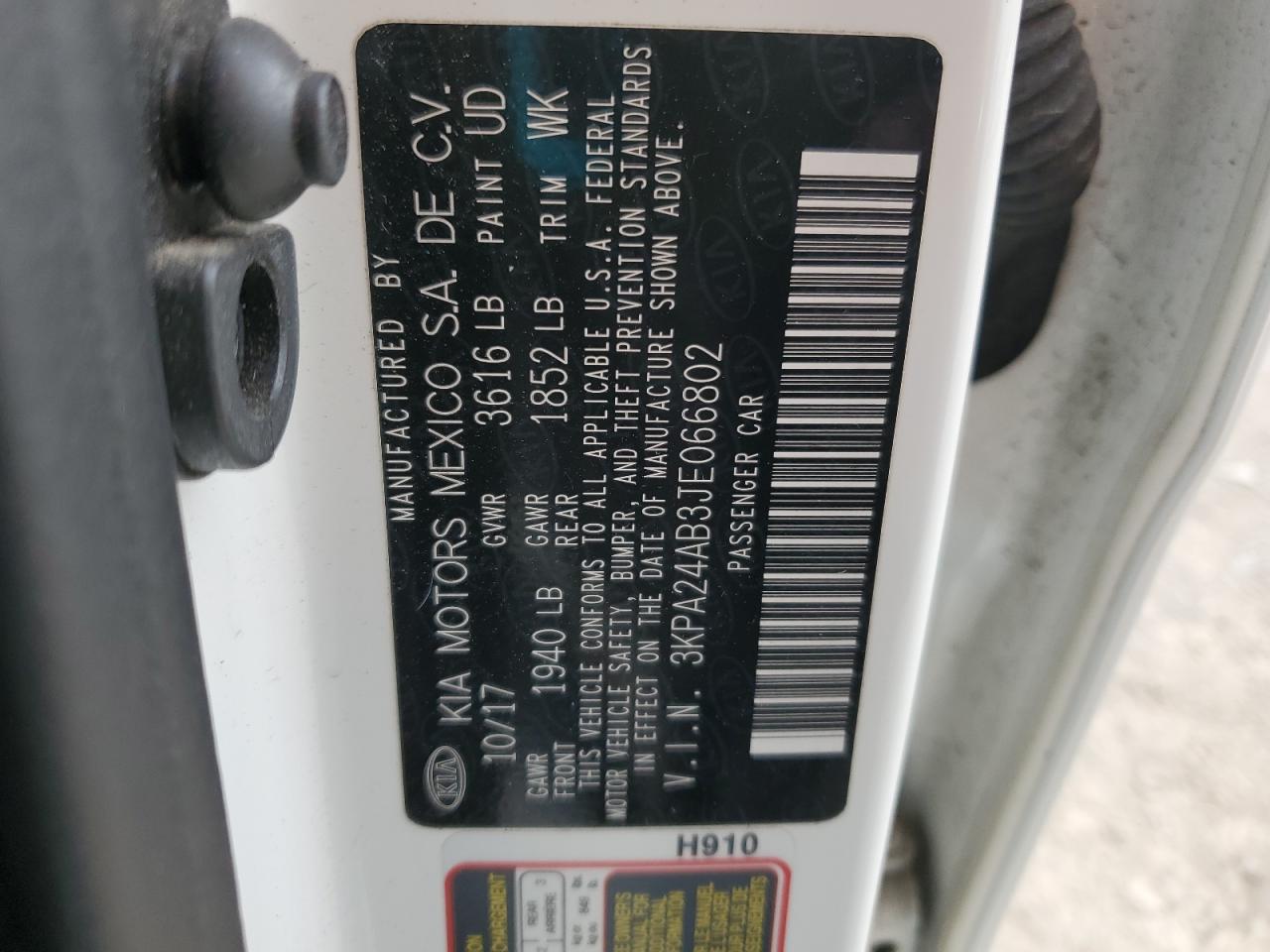 2018 Kia Rio Lx VIN: 3KPA24AB3JE066802 Lot: 90531415