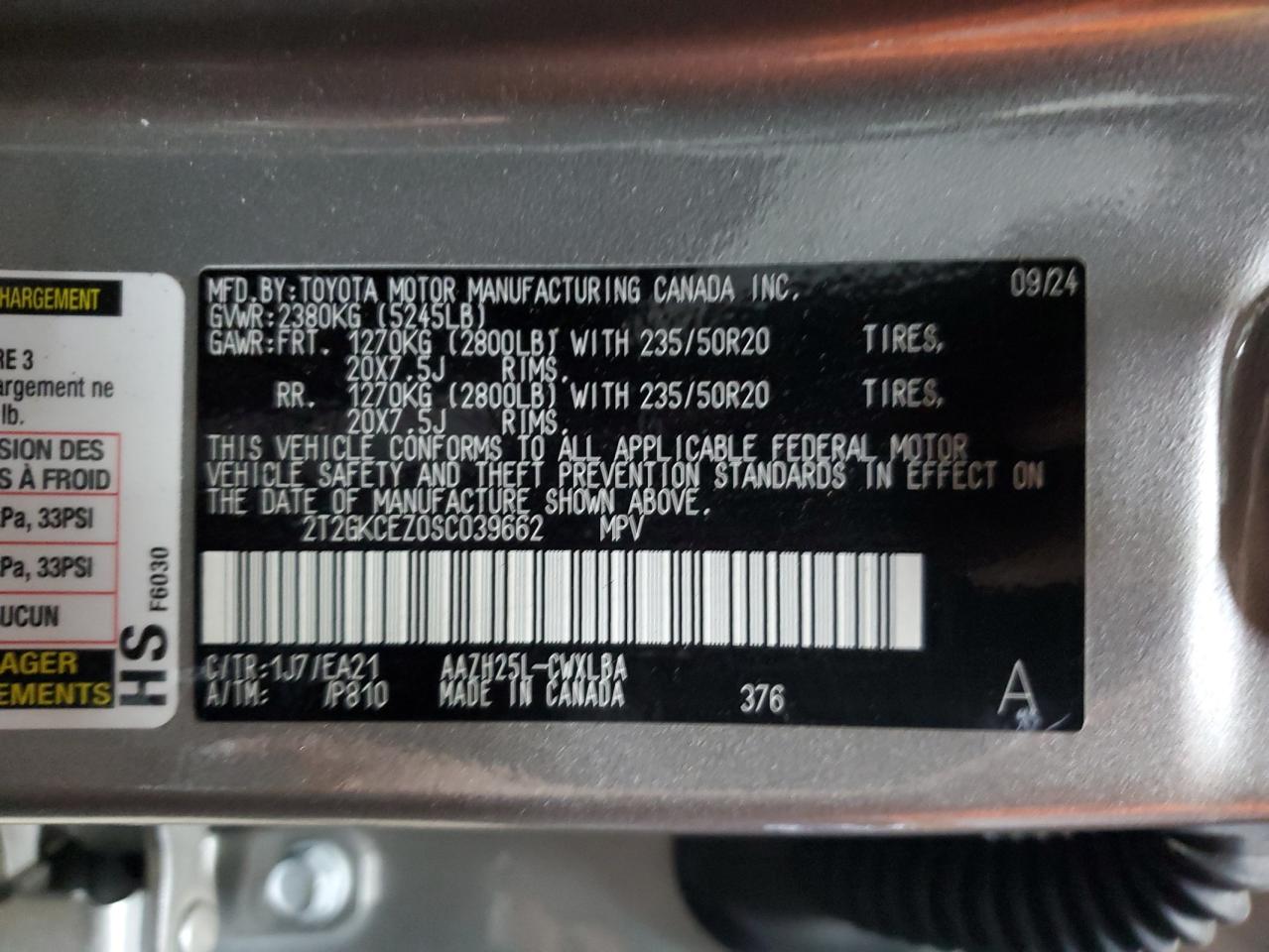 2025 Lexus Nx 350H Base VIN: 2T2GKCEZ0SC039662 Lot: 85167215