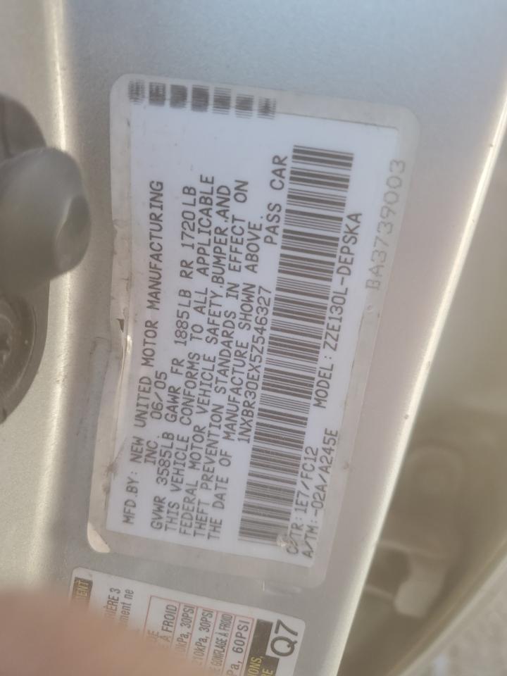 2005 Toyota Corolla Ce VIN: 546327 Lot: 86661045