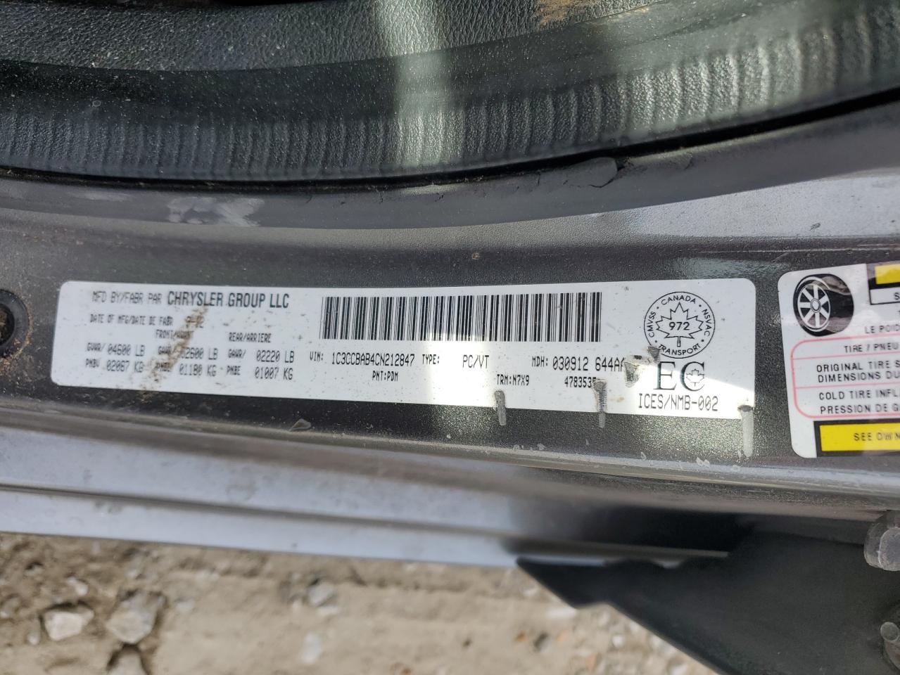 2012 Chrysler 300 VIN: 1C3CCBAB4CN212847 Lot: 81946955