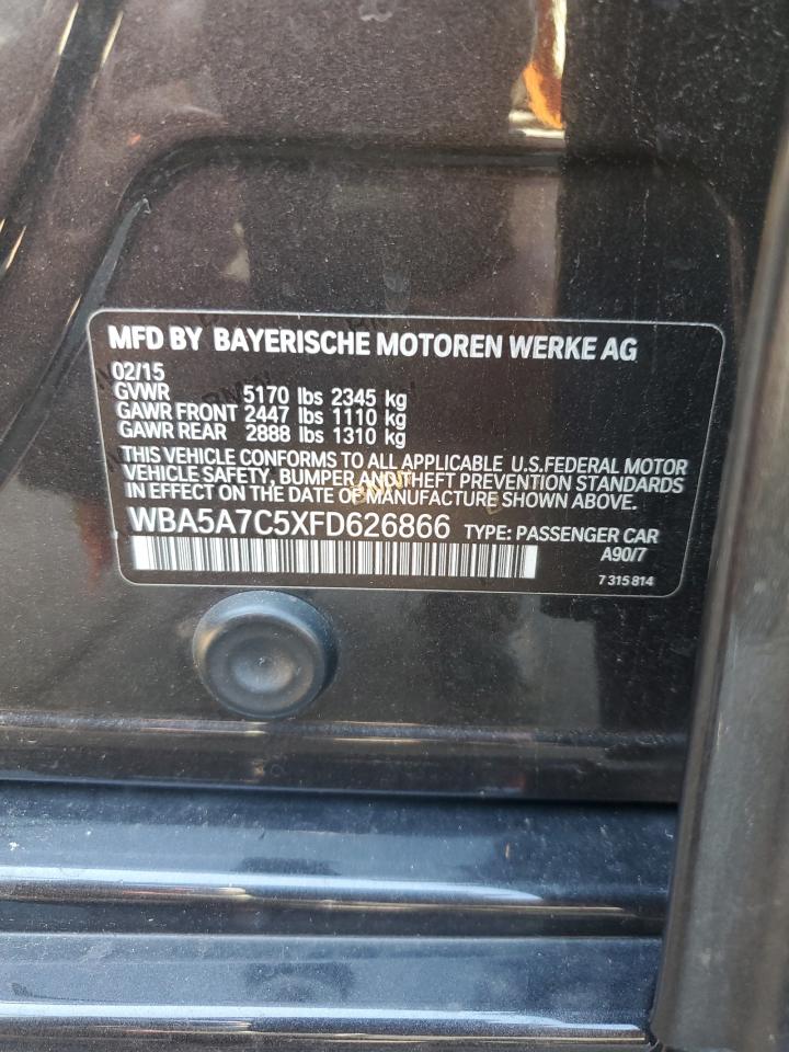 2015 BMW 528 Xi VIN: WBA5A7C5XFD626866 Lot: 81988955