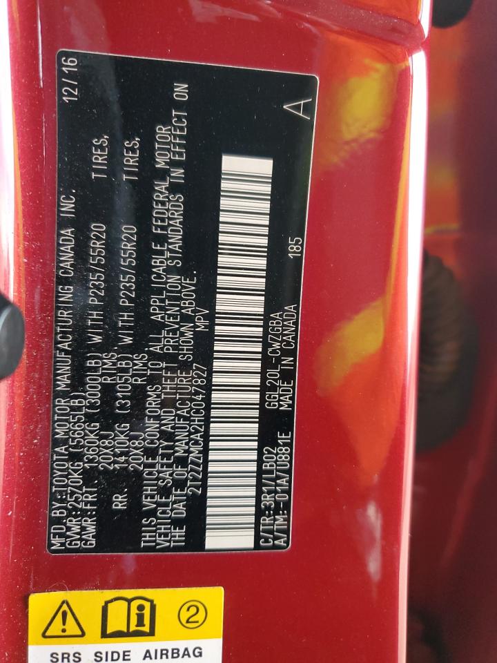 2017 Lexus Rx 350 Base VIN: 2T2ZZMCA2HC047827 Lot: 82553465