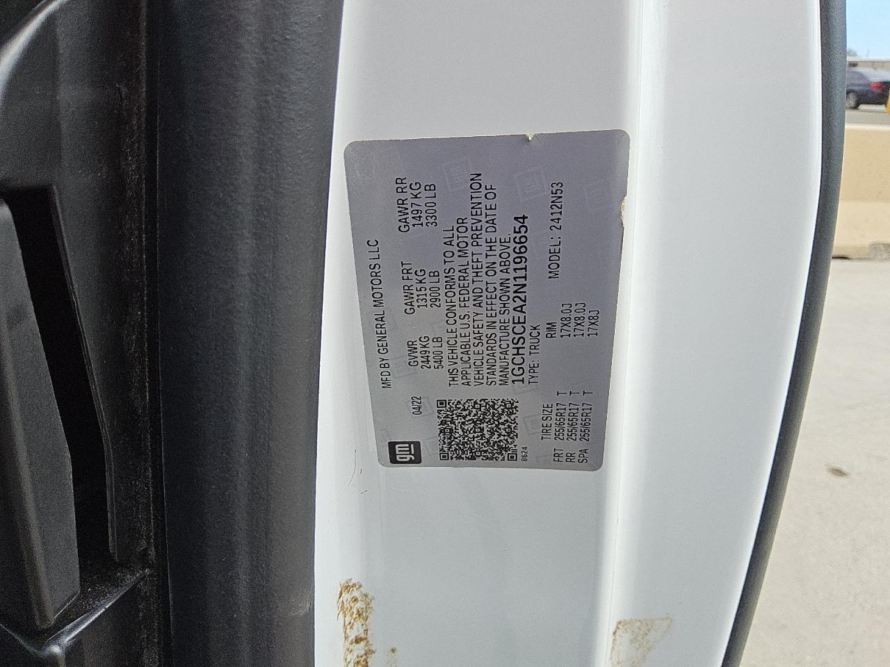 2022 Chevrolet Colorado Lt VIN: 1GCHSCEA2N1196654 Lot: 93159555