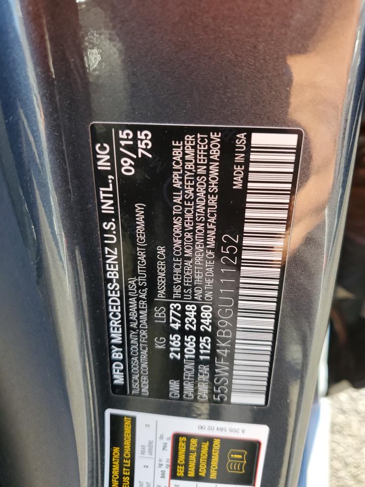 2016 Mercedes-Benz C 300 4Matic VIN: 55SWF4KB9GU111252 Lot: 82495555