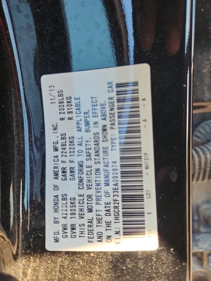 2014 Honda Accord Lx VIN: 1HGCR2F33EA090974 Lot: 85602575