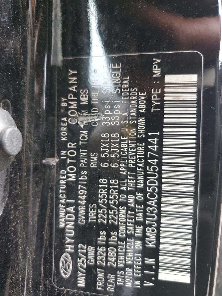 2013 Hyundai Tucson Gls VIN: KM8JU3AC5DU547441 Lot: 85694945