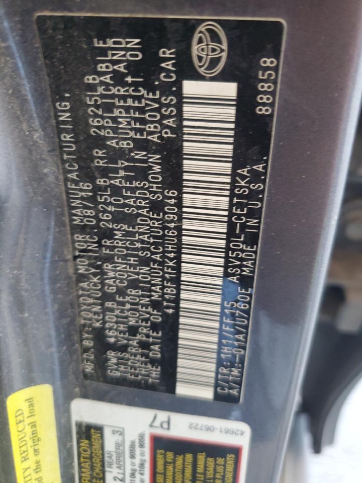 2020 Toyota Camry Le VIN: 4T1BF1FK4HU649046 Lot: 84378175