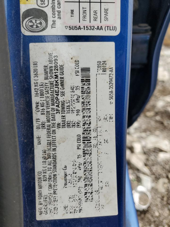 2019 Ford Fiesta Se VIN: 3FADP4EJ8KM128093 Lot: 85908395