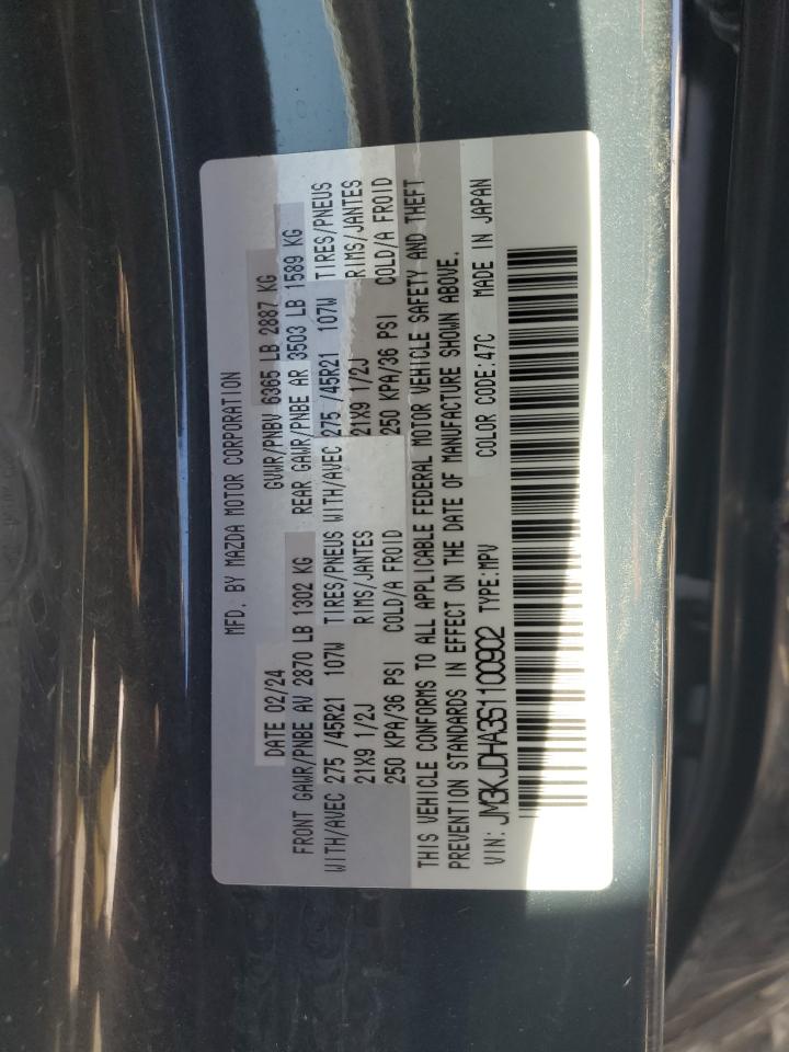 2025 Mazda Cx-70 Premium VIN: JM3KJDHA3S1100902 Lot: 84073315