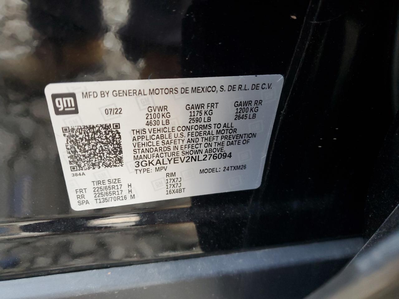 2022 GMC Terrain At4 VIN: 3GKALYEV2NL276094 Lot: 85712015