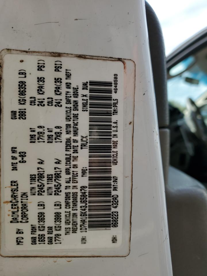 2003 Dodge Ram 1500 VIN: 1D7RV1GP3BS650018 Lot: 86816515