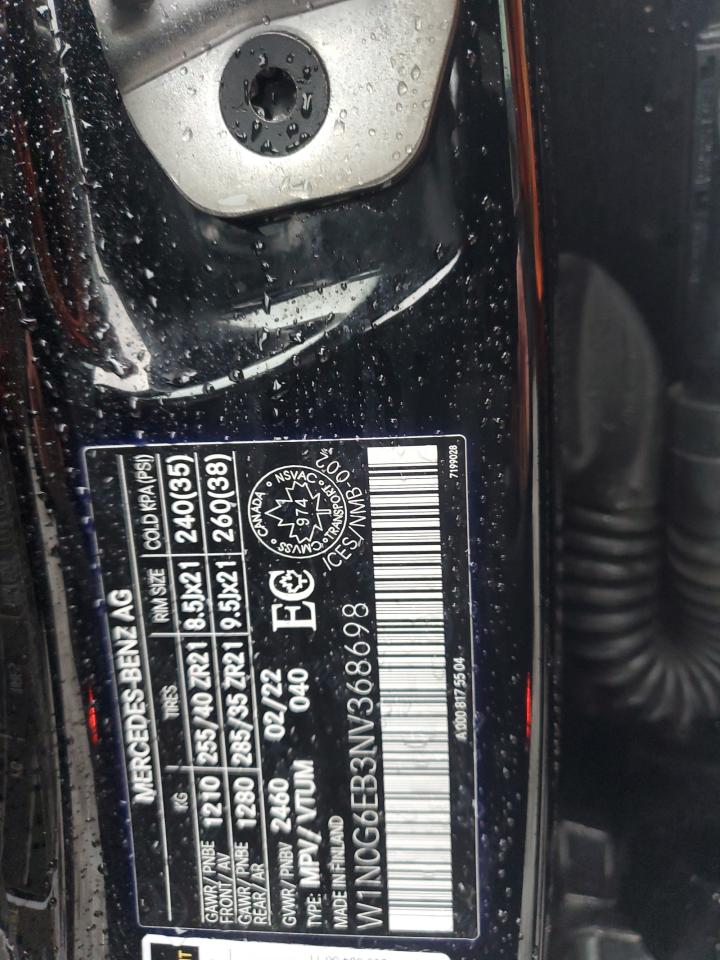 2022 Mercedes-Benz Glc 43 4Matic Amg VIN: W1N0G6EB3NV368698 Lot: 85768495