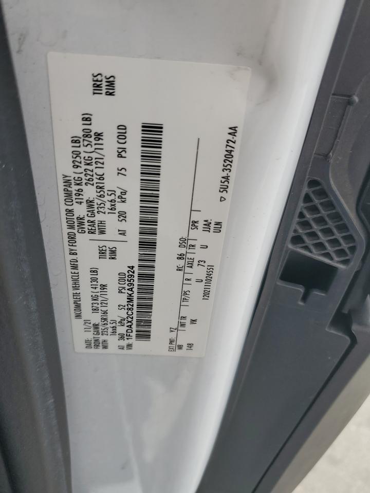 2021 Ford Transit T-350 VIN: 1FDAX2C82MKA95924 Lot: 87472535