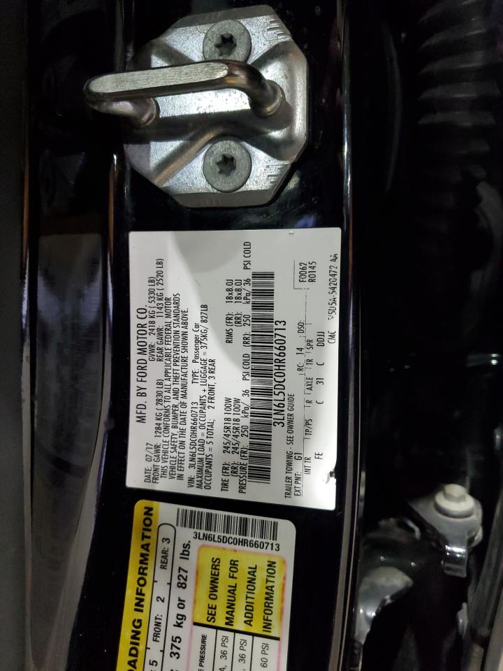 2017 Lincoln Mkz Select VIN: 3LN6L5DC0HR660713 Lot: 85689275