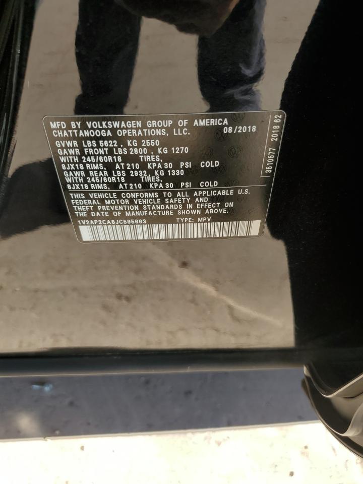 2018 Volkswagen Atlas S VIN: 1V2AP2CA8JC595663 Lot: 90609835