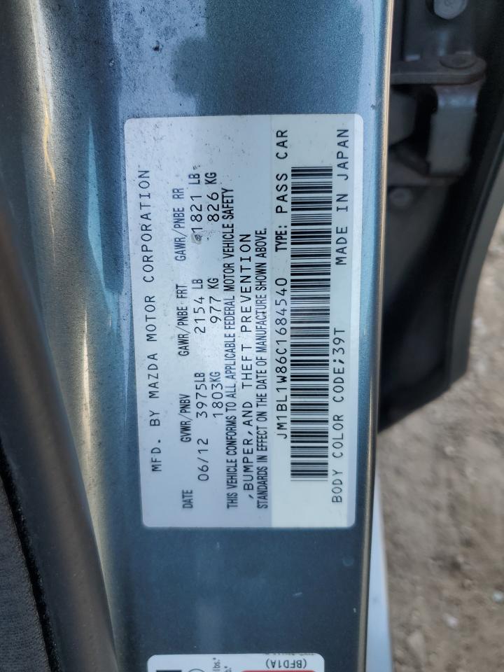 2012 Mazda 3 I VIN: JM1BL1W86C1684540 Lot: 85078145