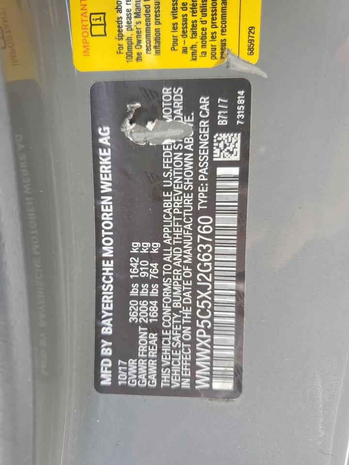 2018 Mini Cooper VIN: WMWXP5C5XJ2G63760 Lot: 85001115