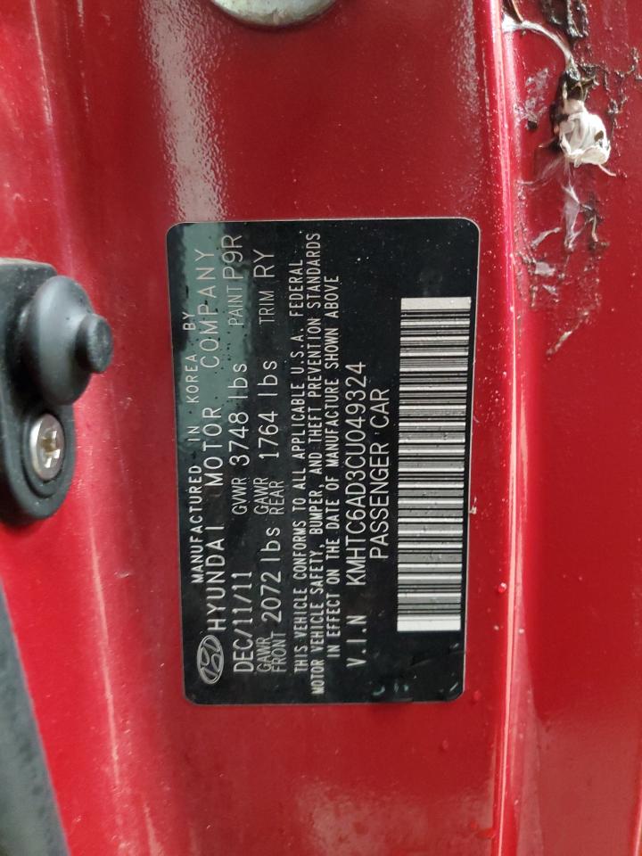 2012 Hyundai Veloster VIN: KMHTC6AD3CU049324 Lot: 85596195