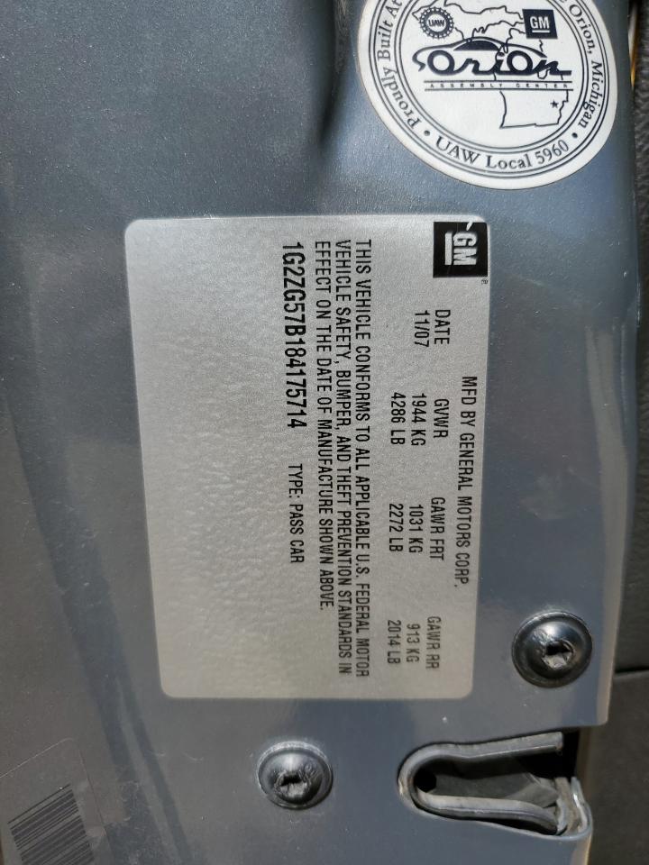 2008 Pontiac G6 Base VIN: 1G2ZG57B184175714 Lot: 82559995