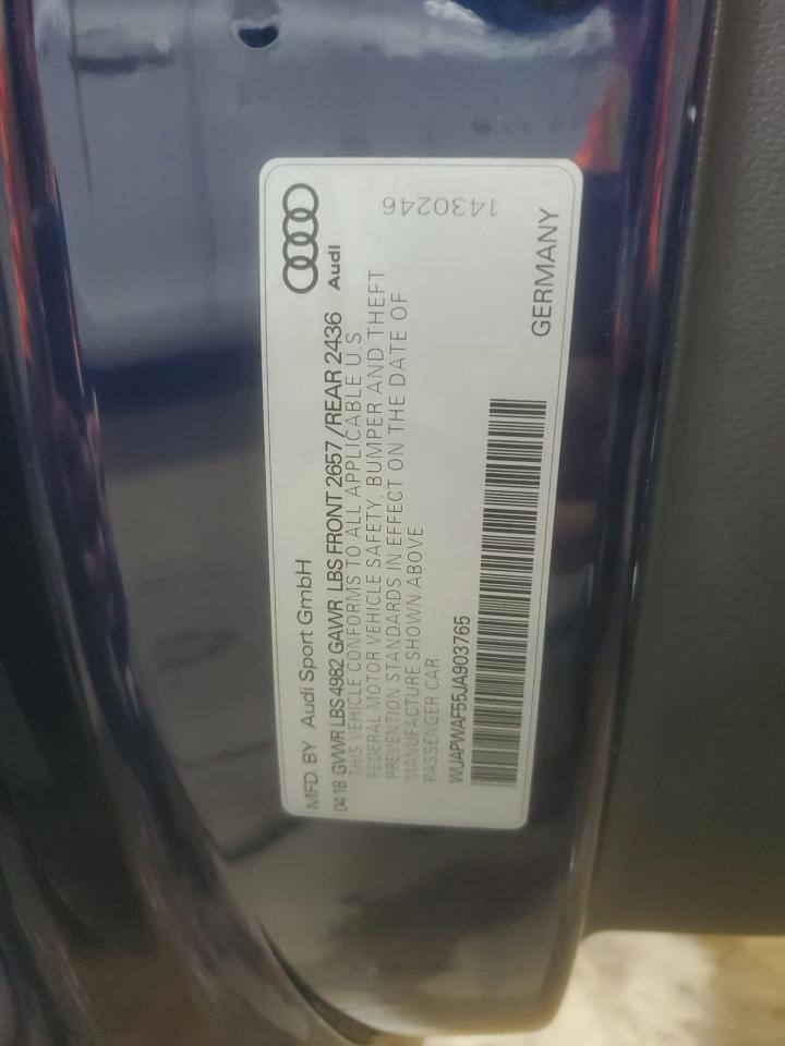 2018 Audi Rs5 VIN: WUAPWAF55JA903765 Lot: 90566525