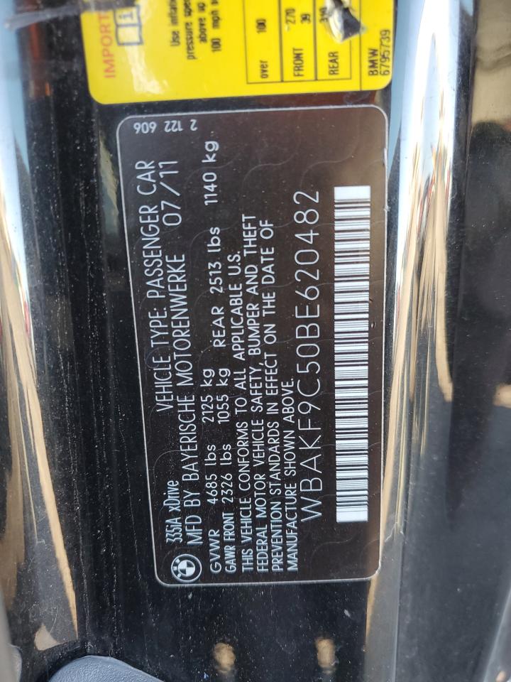 2011 BMW 335 Xi VIN: WBAKF9C50BE620482 Lot: 85363075