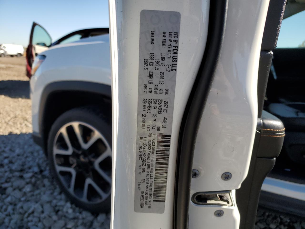 2017 Jeep Compass Limited VIN: 3C4NJDCB6HT646665 Lot: 71676955