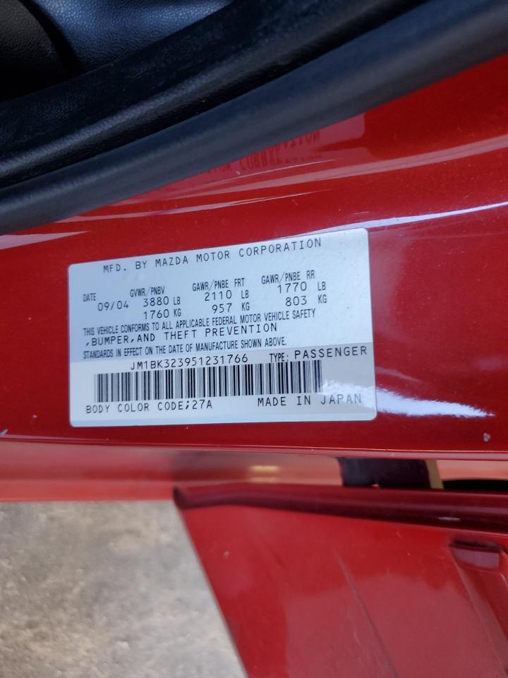 2005 Mazda 3 S VIN: JM1BK323951231766 Lot: 85726365