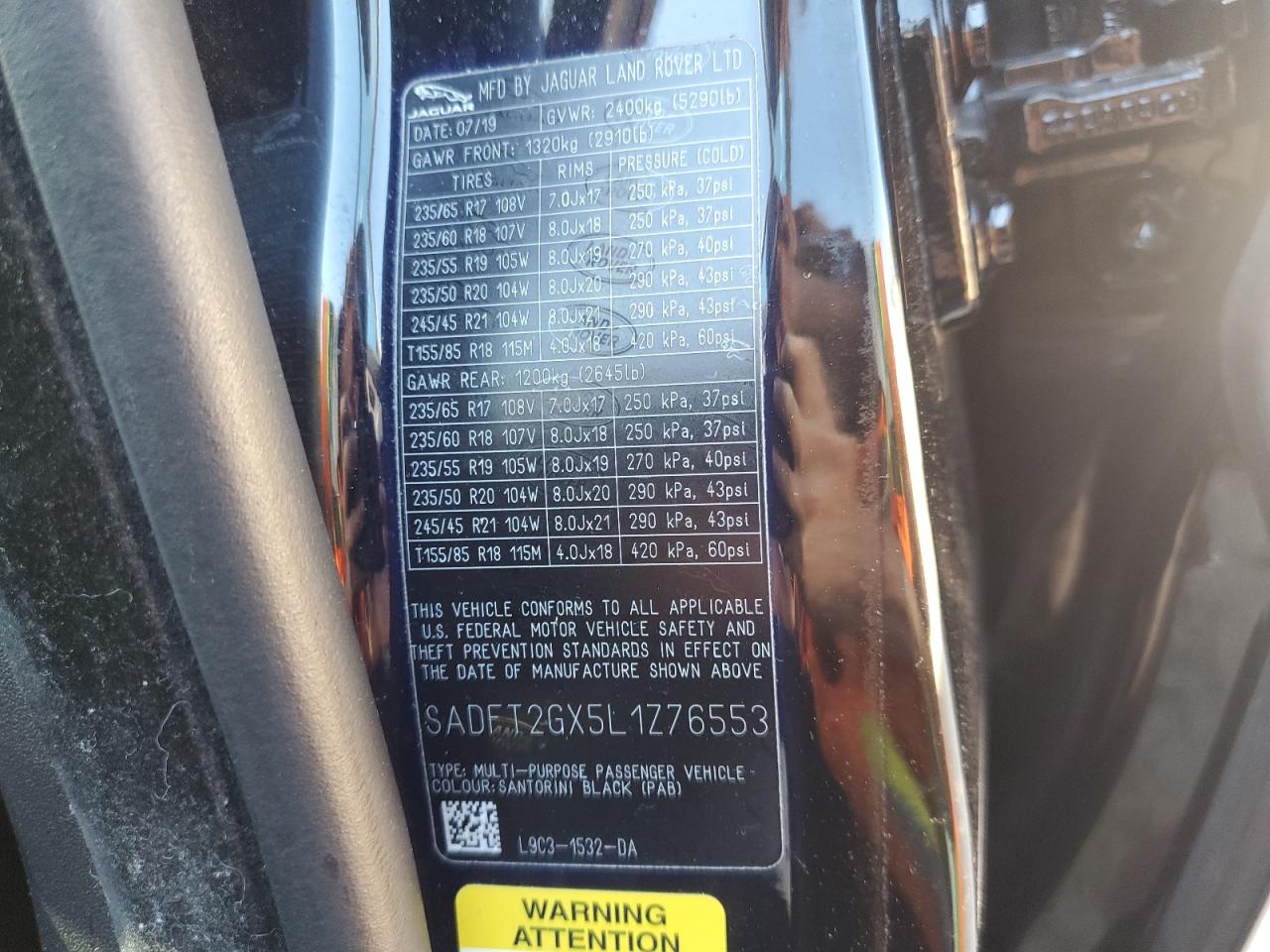 2020 Jaguar E-Pace R-Dynamic S VIN: SADFT2GX5L1Z76553 Lot: 82199545