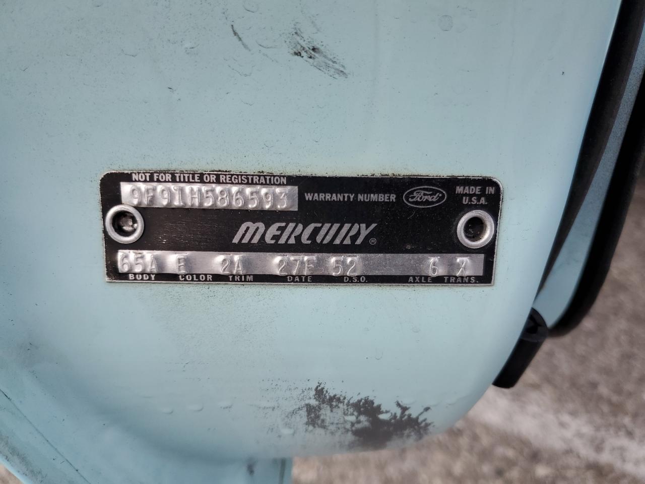 1969 Mercury Cougar VIN: 9F91H586593 Lot: 82240695