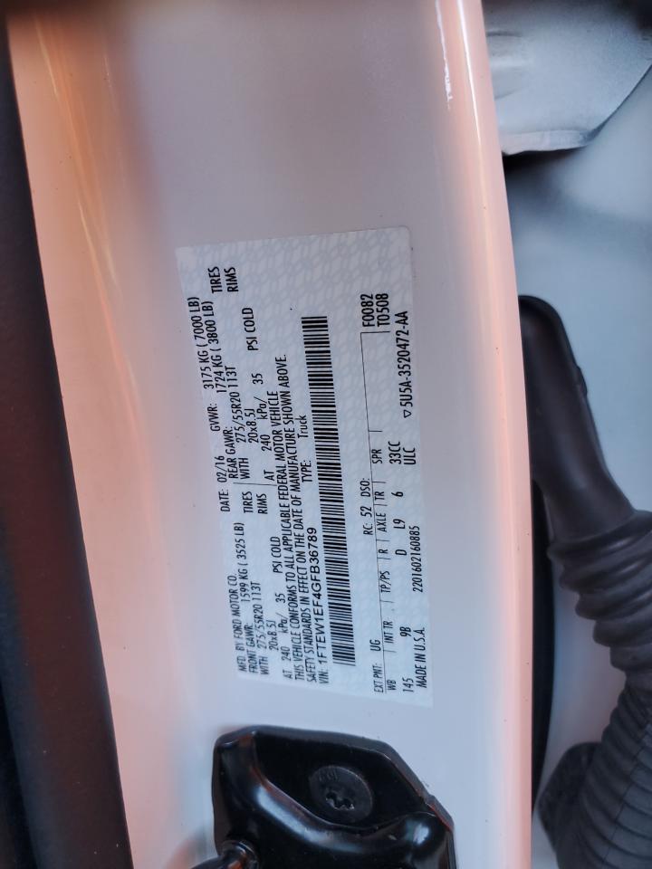 2016 Ford F150 Supercrew VIN: 1FTEW1EF4GFB36789 Lot: 89455415