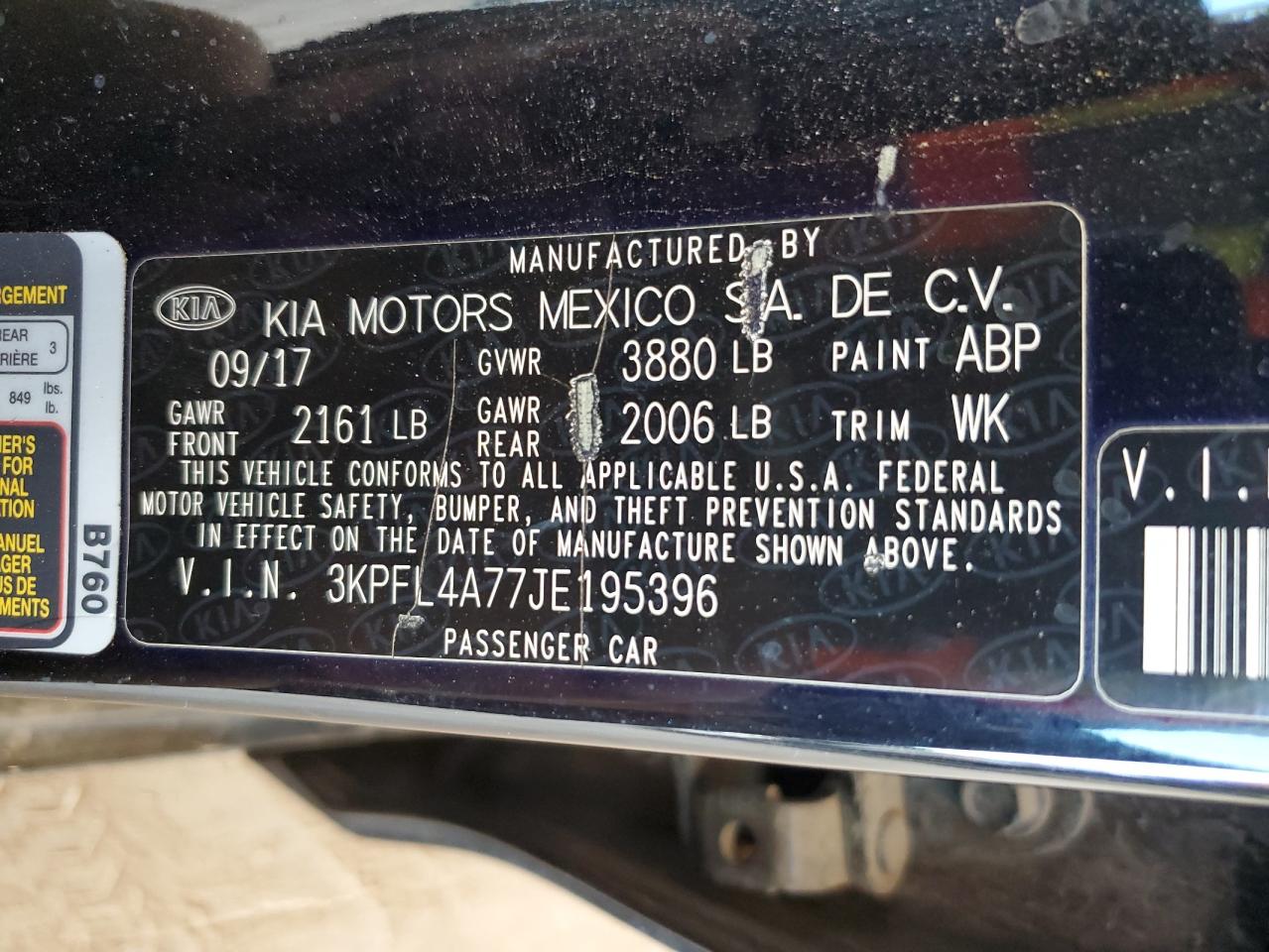 2018 Kia Forte Lx VIN: 3KPFL4A77JE195396 Lot: 82280405