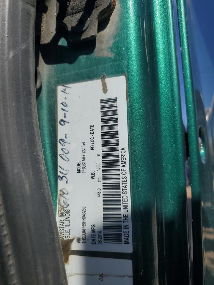 2015 International Prostar Lf687 Semi Truck VIN: 1HSDJAPR9FH043259 Lot: 82159905