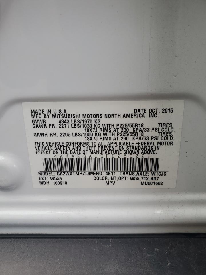 2015 Mitsubishi Outlander Sport Es VIN: 4A4AR3AU9FE056021 Lot: 86099195