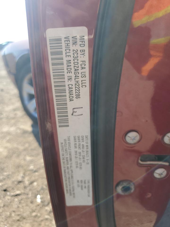 2020 Dodge Challenger Sxt VIN: 2C3CDZAG4LH222286 Lot: 89534695