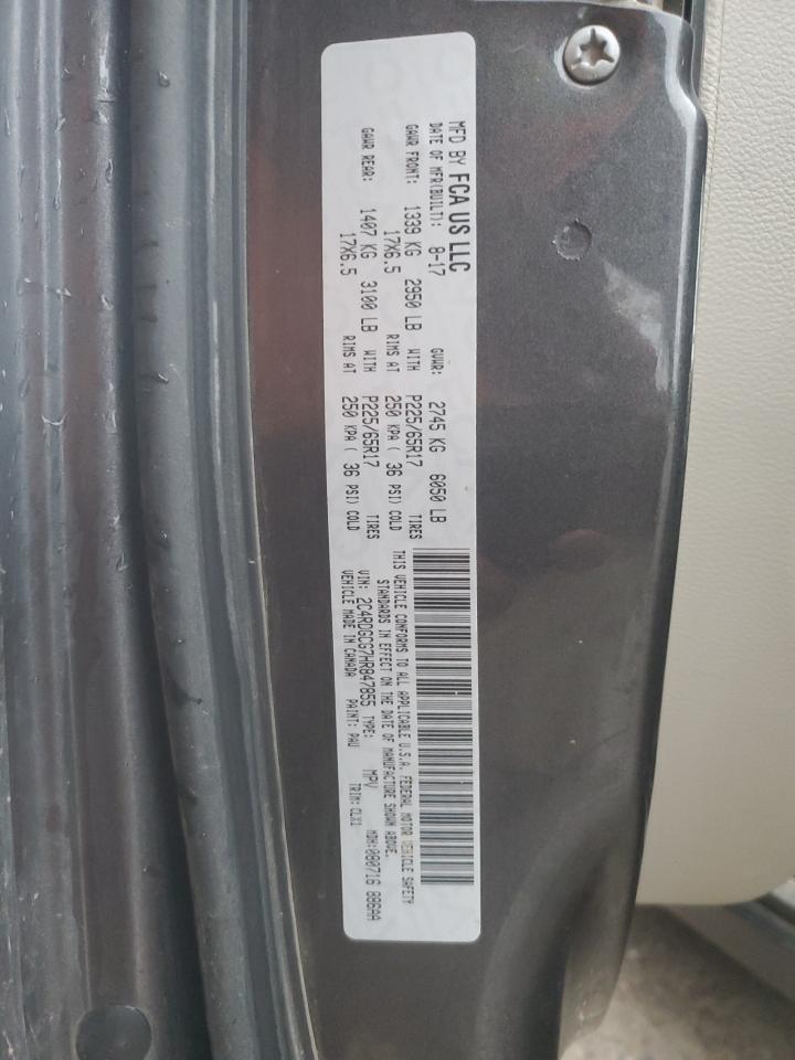 2017 Dodge Grand Caravan Sxt VIN: 2C4RDGCG7HR847855 Lot: 87411605