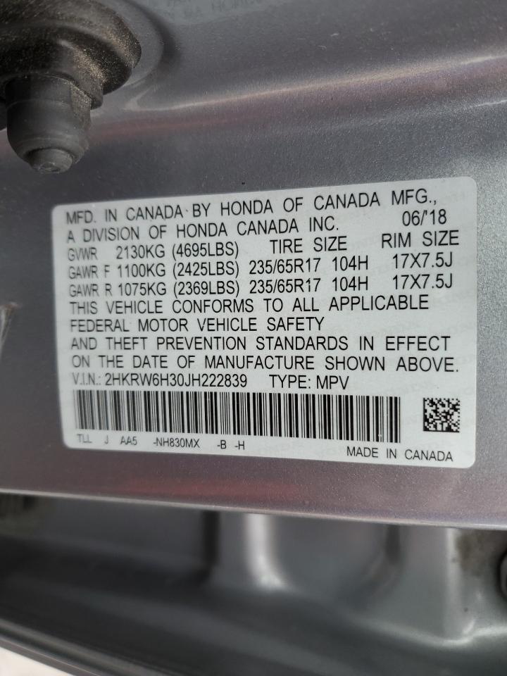 2018 Honda Cr-V Lx VIN: 2HKRW6H30JH222839 Lot: 89668535