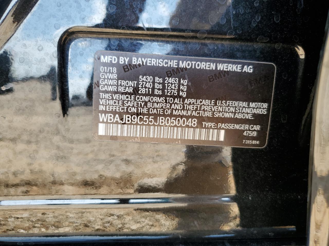 2018 BMW M550Xi VIN: WBAJB9C55JB050048 Lot: 81998475