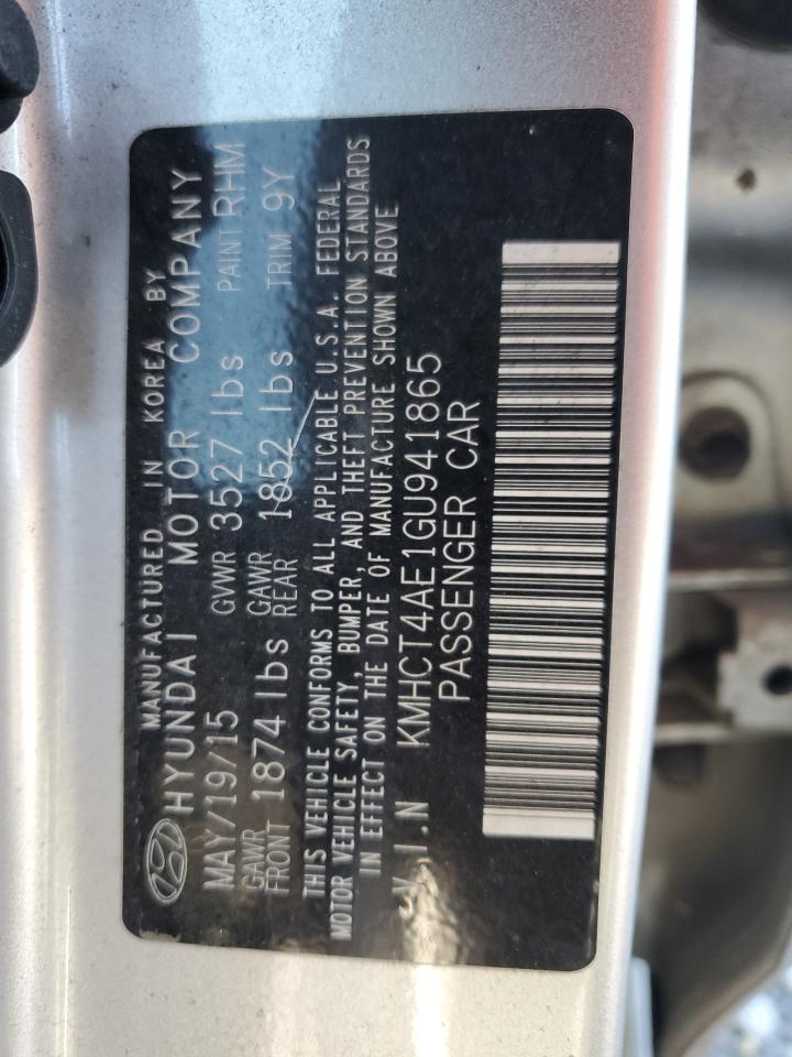 2016 Hyundai Accent Se VIN: KMHCT4AE1GU941865 Lot: 82586475