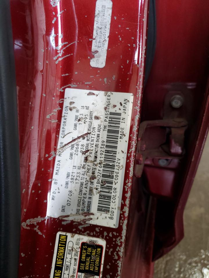 2009 Mazda 3 I VIN: JM1BK32F691192389 Lot: 90579235