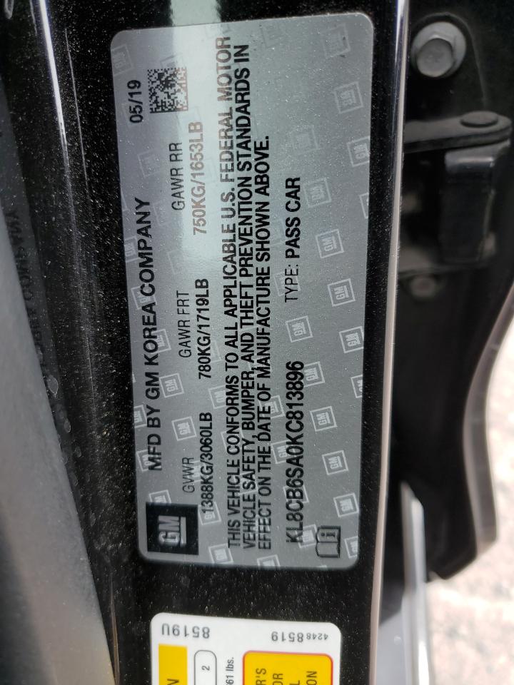 2019 Chevrolet Spark Ls VIN: KL8CB6SA0KC813896 Lot: 82390455