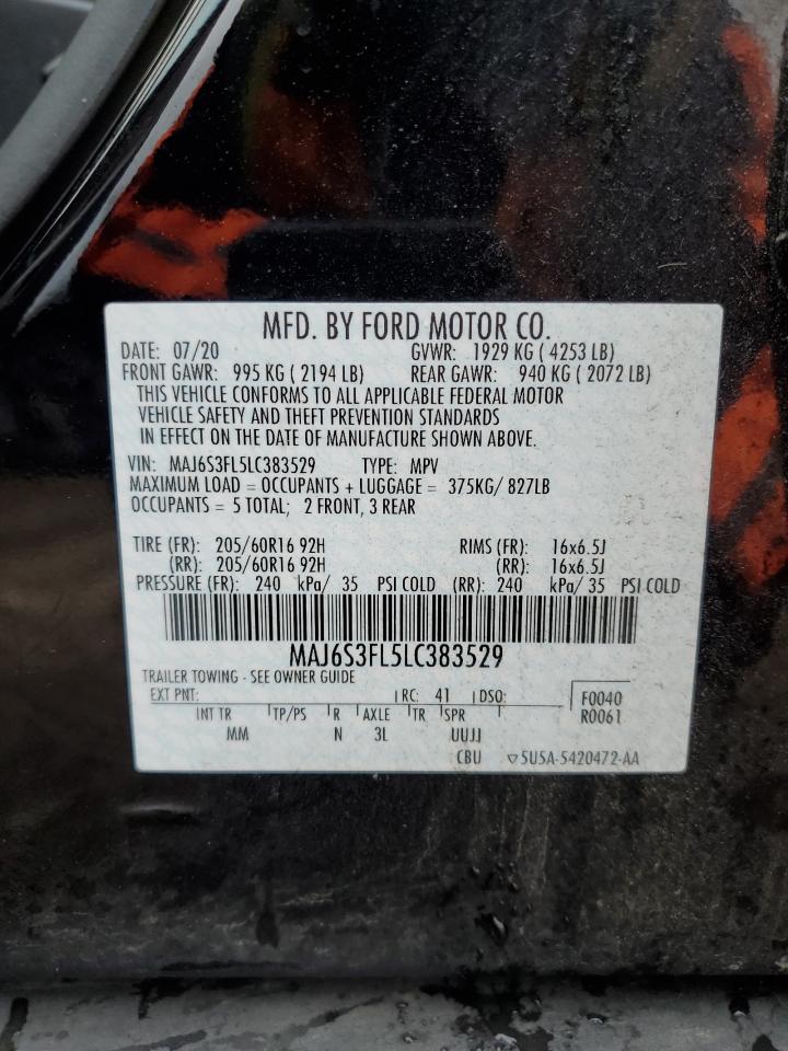 2020 Ford Ecosport S VIN: MAJ6S3FL5LC383529 Lot: 87084595