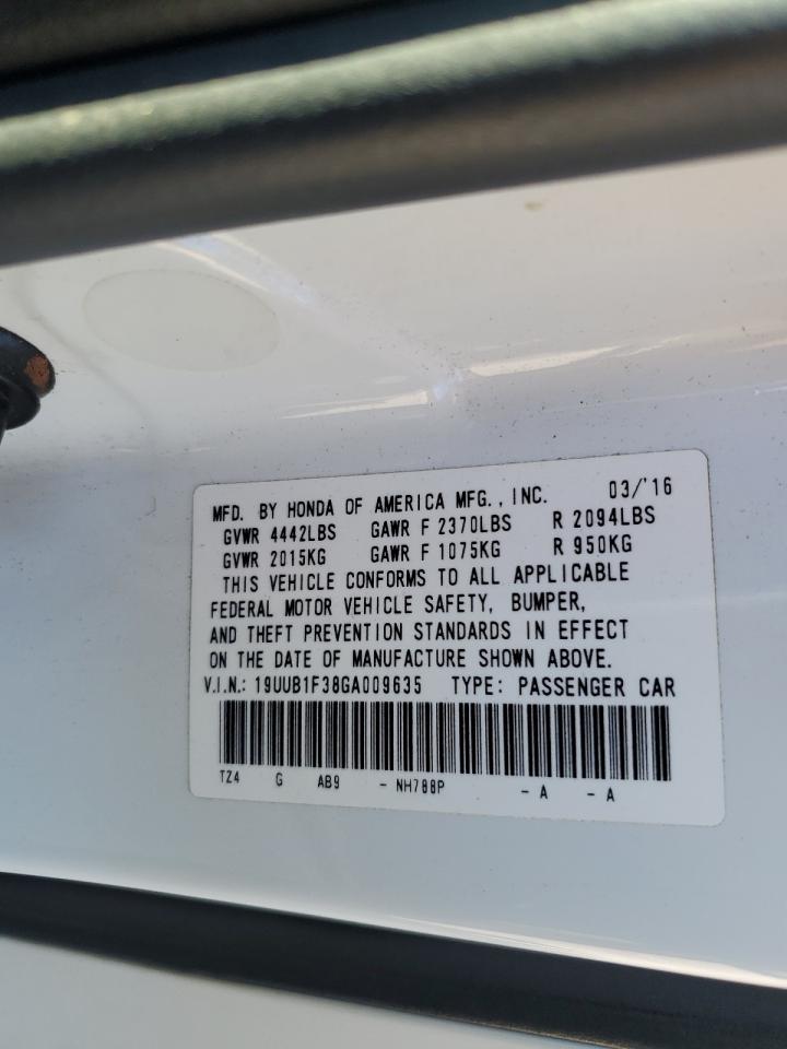 2016 Acura Tlx VIN: 19UUB1F38GA009635 Lot: 87015265