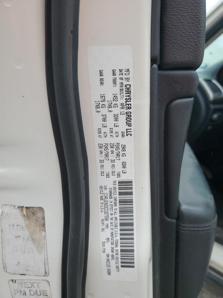 2012 Jeep Grand Cherokee Laredo VIN: 1C4RJEAG3CC327590 Lot: 86103225