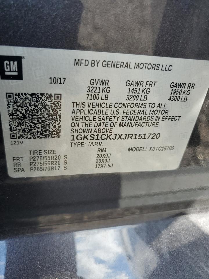 2018 GMC Yukon Denali VIN: 1GKS1CKJXJR151720 Lot: 89441805